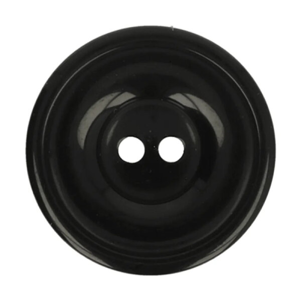 Knopf rund 36 / 22,5 mm, 2 Löcher Bottoni Italiani, schwarz
